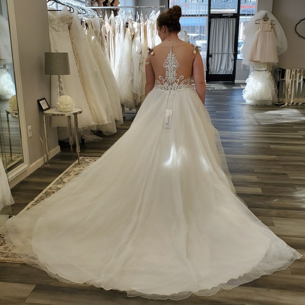 Sincerity Venice Lace and Sparkle Tulle Ball Gown Wedding Dress